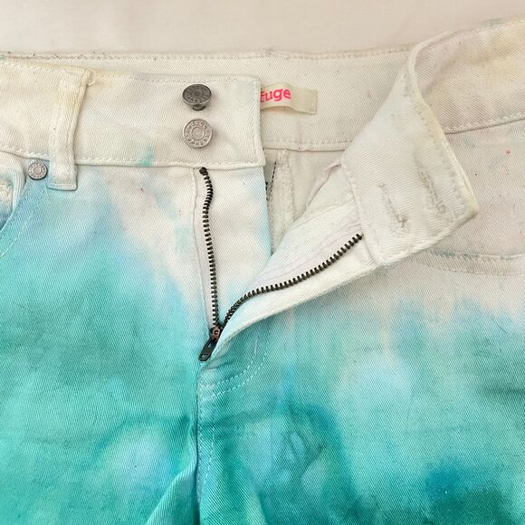 Reworked High Rise Green Dip-Dyed Ombre Shorts - Picture 8 of 11